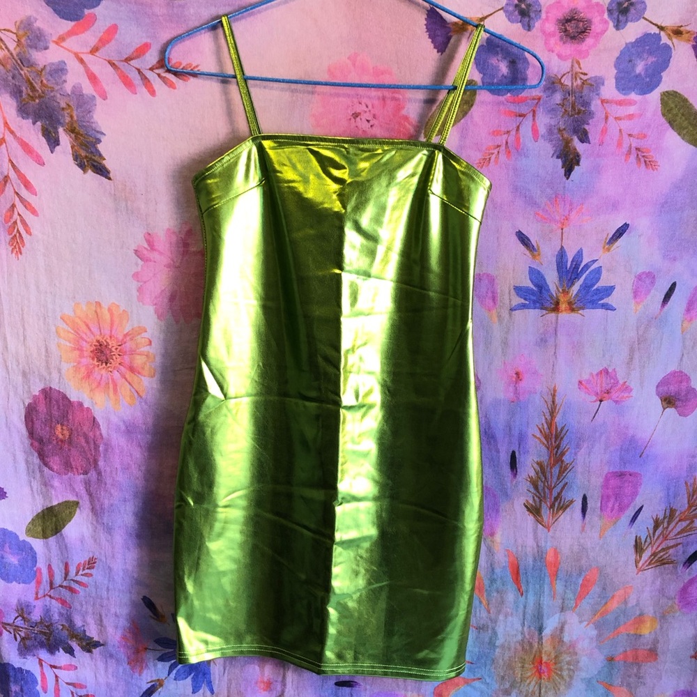 Green Metallic Bodycon Mini